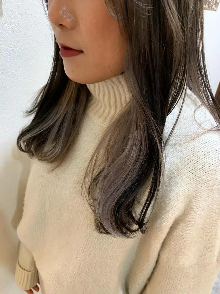 ロング カラー ブリーチ インナーカラー 顔周りカット ヘアカラー Topstylist HARUのヘアスタイル