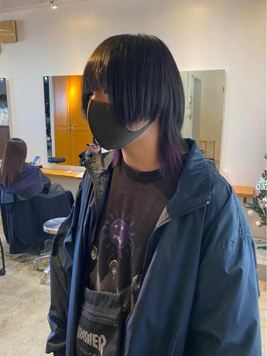ミディアム カラー メンズ メンズインナーカラー インナーカラー JINKIメンズ特化 メンズカットパーマのヘアスタイル