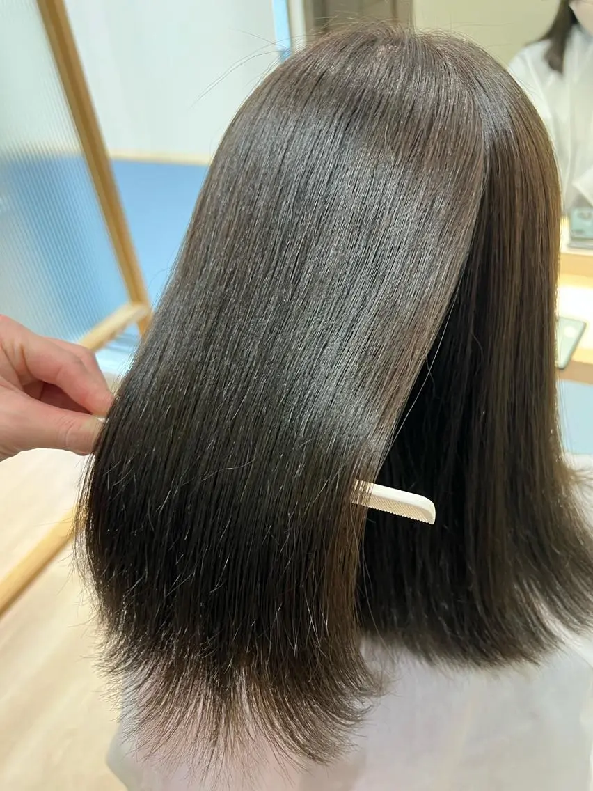 セミロング カラー 外国人対応 佐久間のヘアスタイル