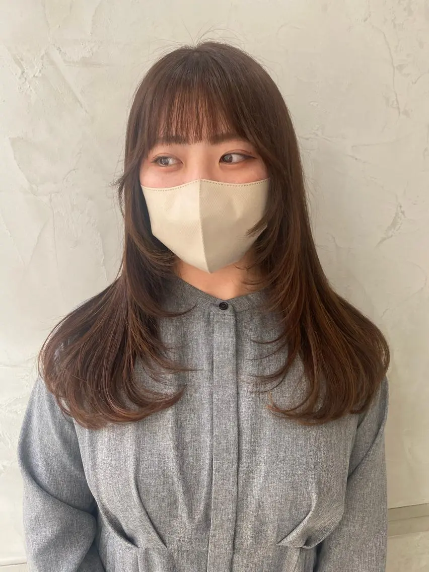 ロング カラー 顔周りカット レイヤーカット 佐伯 鼓乃美のヘアスタイル