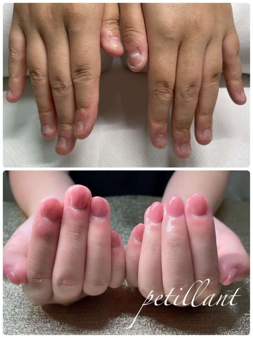 ネイル ピンク シンプルネイル ハンドネイル ハンドケア nail salon petillantのネイルデザイン