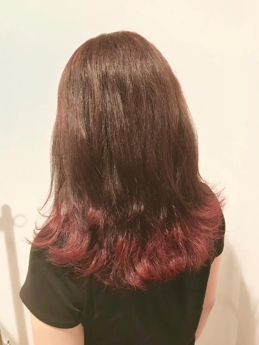 ミディアム カラー ピンクカラー エリアNo.1カラー ⭐️hikaru⭐️のヘアスタイル