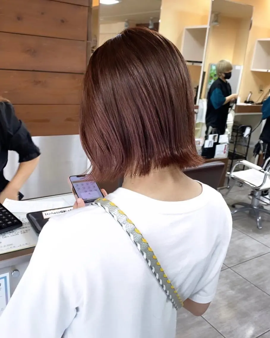 ミディアム ピンクブラウン ヘアカラー 🫧艶髪カラー🫧 森本くるみのヘアスタイル