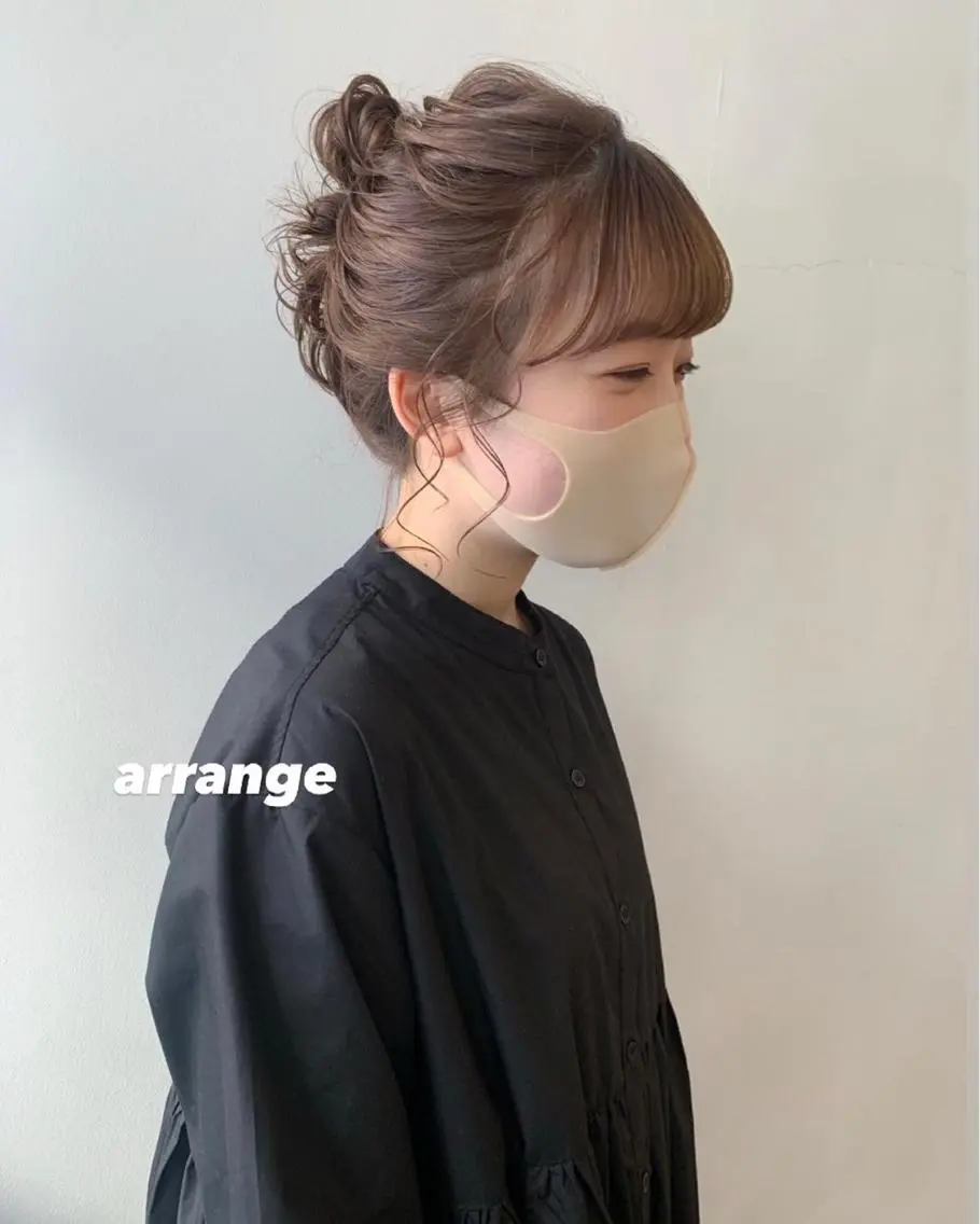 ミディアム ヘアアレンジ お団子ヘア 🌟アレンジが似合う カラー🌟Rumiのヘアスタイル