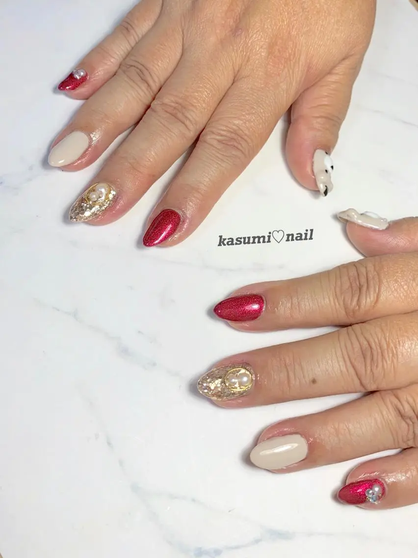 ネイル アートネイル フットネイル ジェルネイル ラメ(グリッター) ミラーネイル KASUMI♡ Nailのネイルデザイン