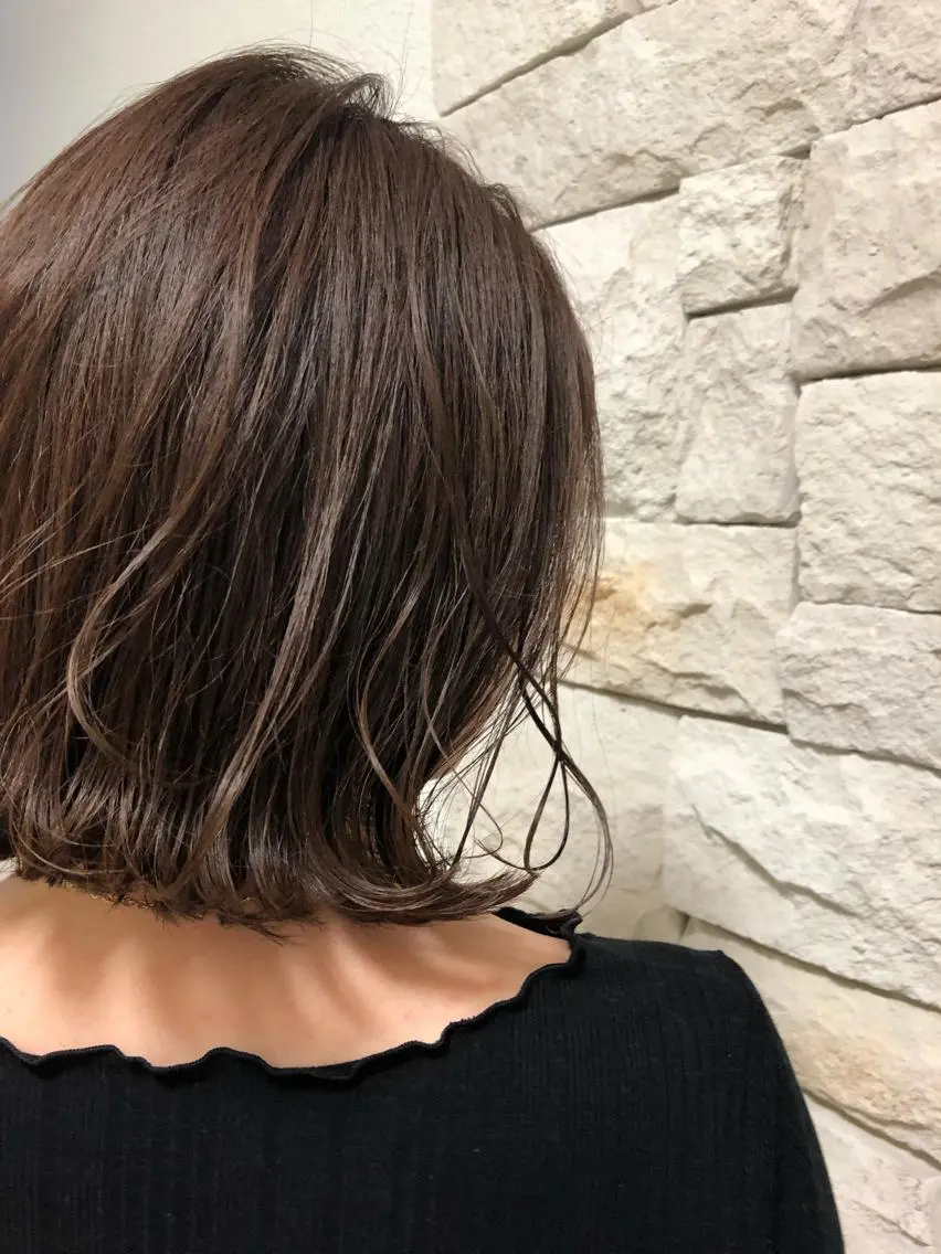 ミディアム カラー ヘアアレンジ メンズ キッズ ネイル マツエク・マツパ 透明感カラー🤎 ゆりのヘアスタイル