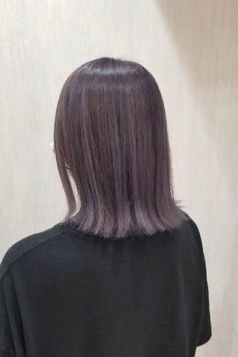 ミディアム カラー ブルーカラー ブルーバイオレット ダブルカラー バイオレットカラー カット ヘアカラー レイヤー×艶髪特化 代表 西村功平のヘアスタイル