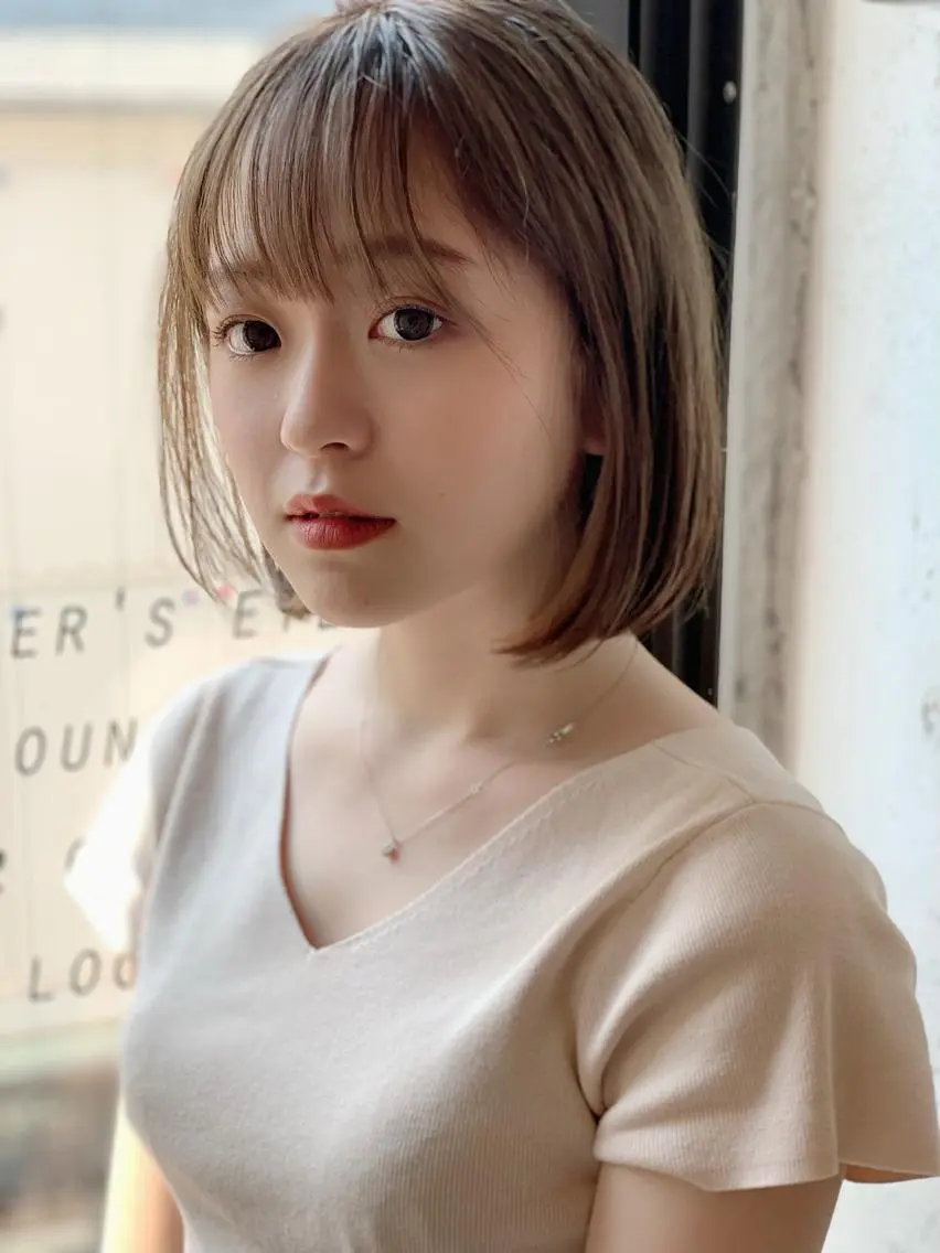 ミディアム カラー ベージュカラー ボブ 💛丁寧さNo.🥇 🧸片山智裕💛のヘアスタイル