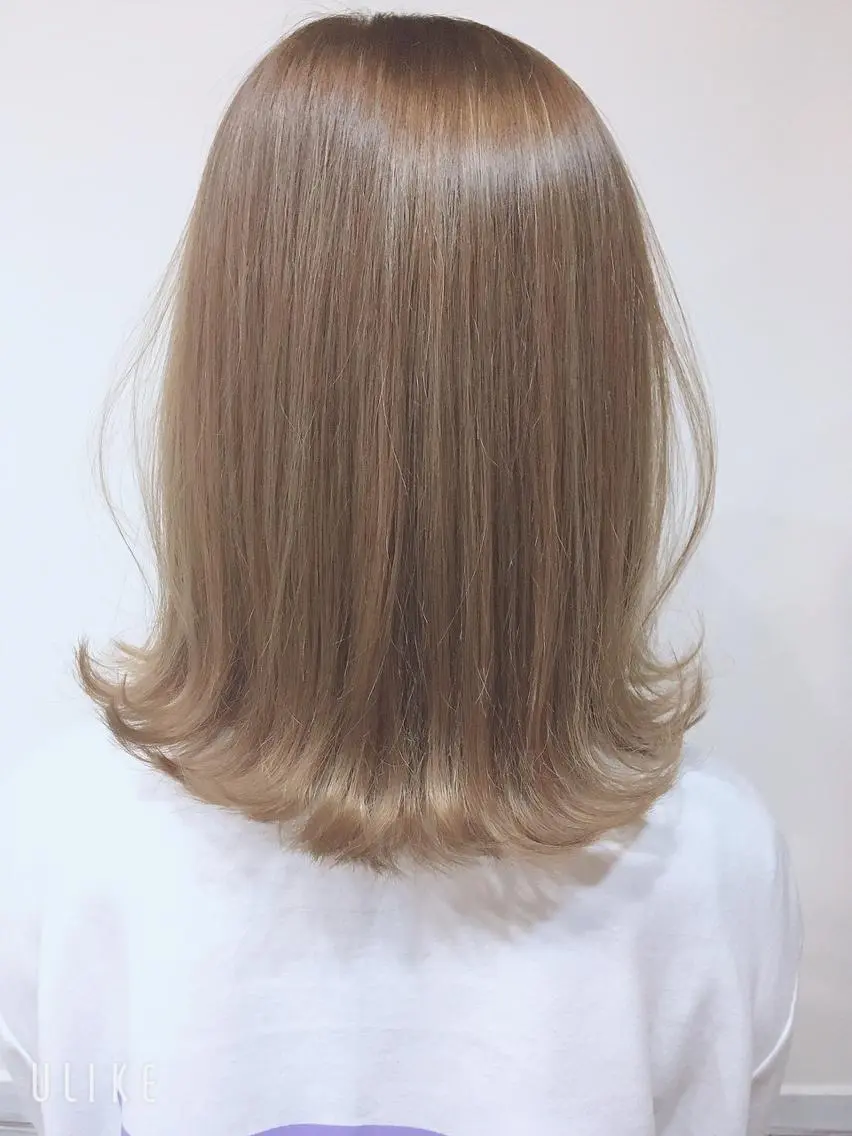 ミディアム カット ヘアカラー トリートメント Sherry大国町 HIKARUのヘアスタイル