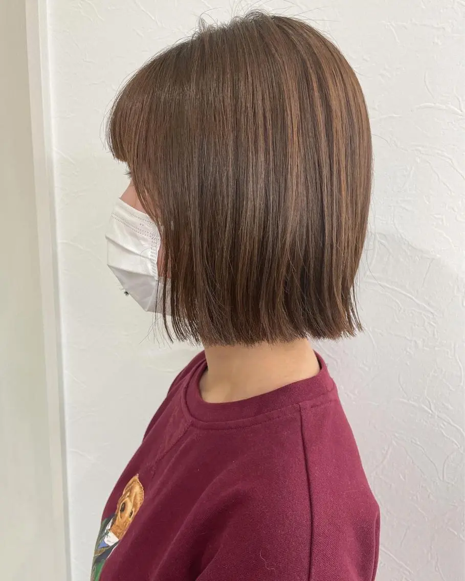 ショート 切りっぱなしボブ ボブ ヘアカラー キノシタ マユのヘアスタイル
