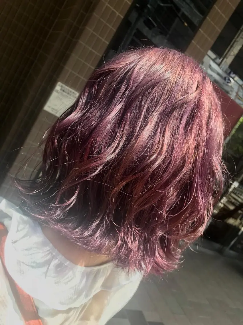カラー ブリーチ バイオレットカラー 後藤 陽花子のヘアスタイル