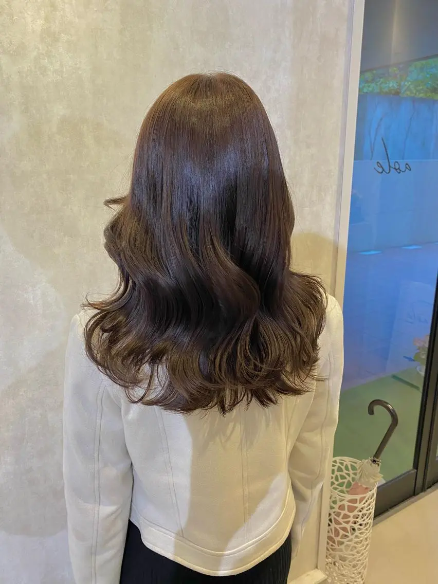 ロング カラー ベージュカラー ラベンダーカラー ラベンダーベージュ ヨシンモリ カット ヘアカラー トリートメント ボブ/縮毛矯正/ レイヤー/塚田のヘアスタイル