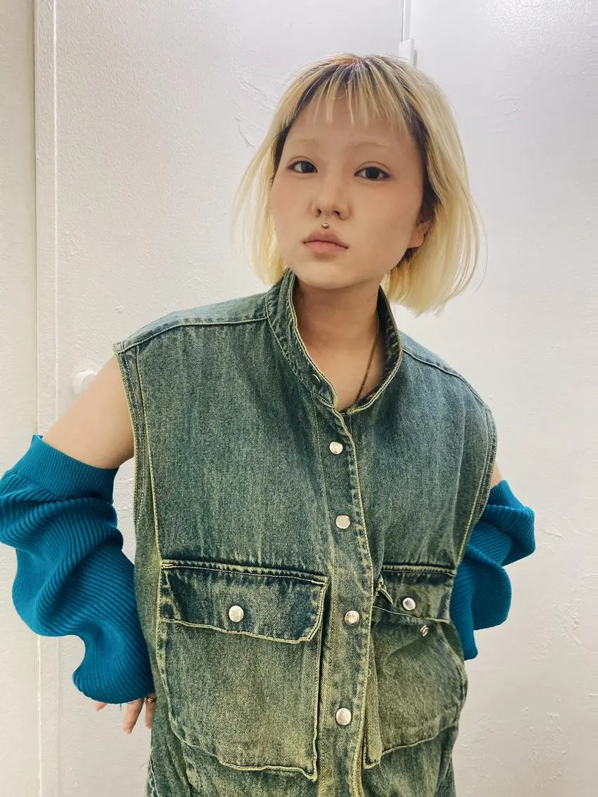 ショート ボブ ハイライト 髪質改善 韓国風ヘア レイヤーカット ヘアカラー トリートメント スパイラルパーマ/デ ザインカット/アミのヘアスタイル