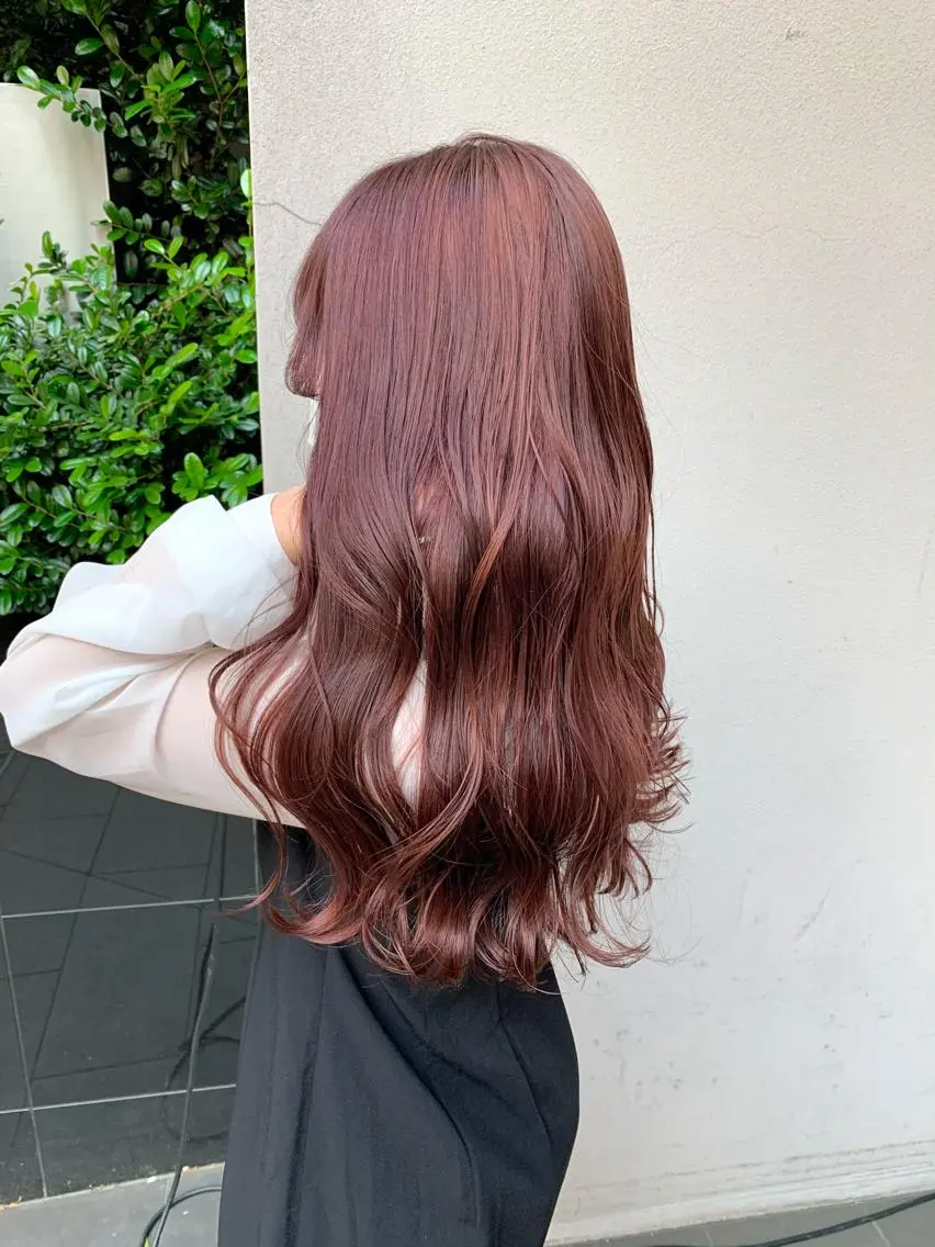 セミロング カラー ベージュカラー ピンクカラー ピンクベージュ 矢野 晃平のヘアスタイル