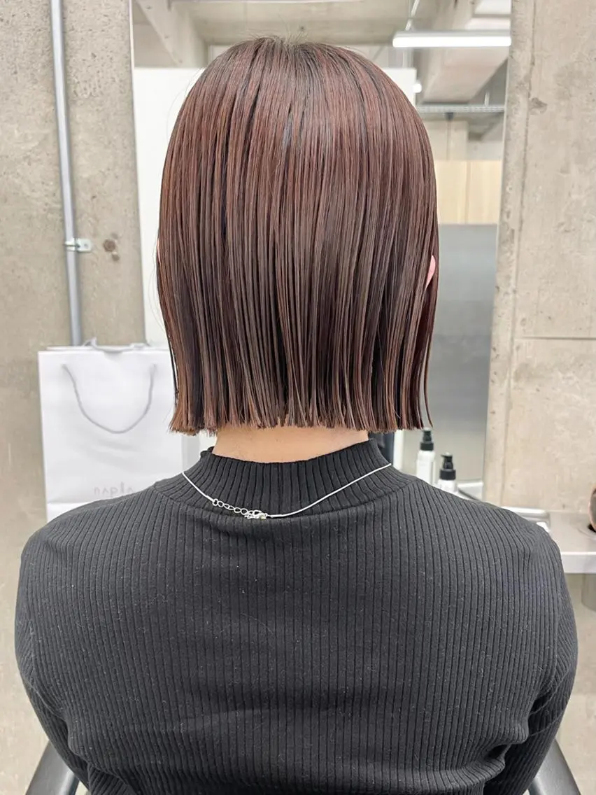 ミディアム カラー ボブ ✨縮毛矯正/ボブ✨ 佐藤 さくらのヘアスタイル