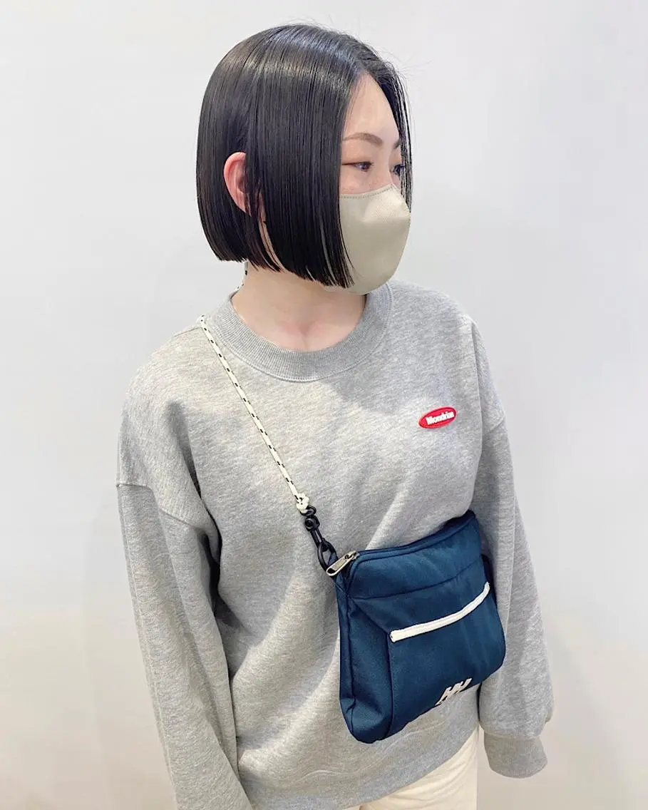 ミディアム 切りっぱなしボブ ボブ 石山 /切りっぱなしボブのヘアスタイル