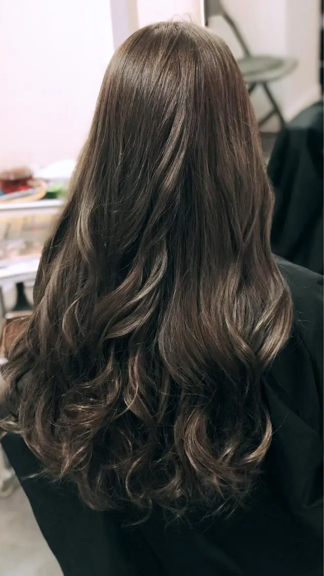 ロング カラー アッシュ ハイライトカラー ハイライト carre hair 店長 中園 武士のヘアスタイル