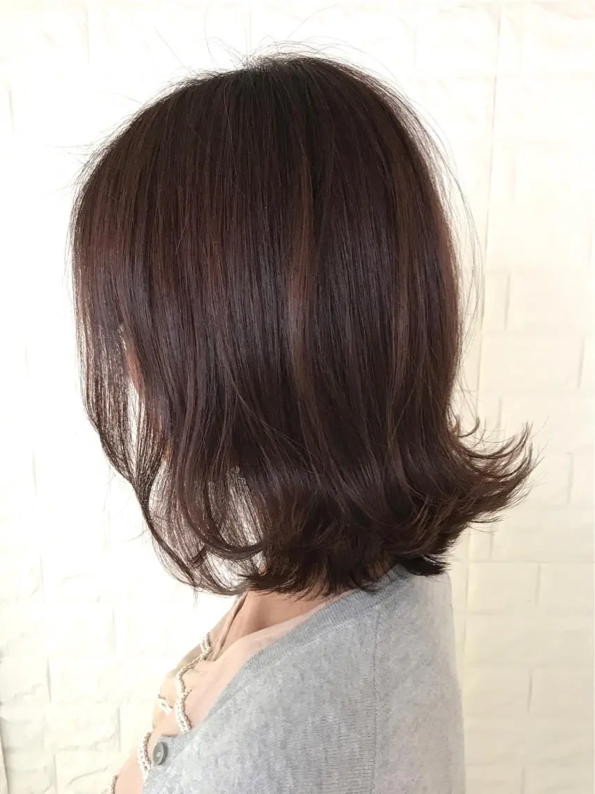 ミディアム カラー ボルドーカラー イルミナカラー 髪質改善縮毛矯正 美容師✂️山崎竜二のヘアスタイル