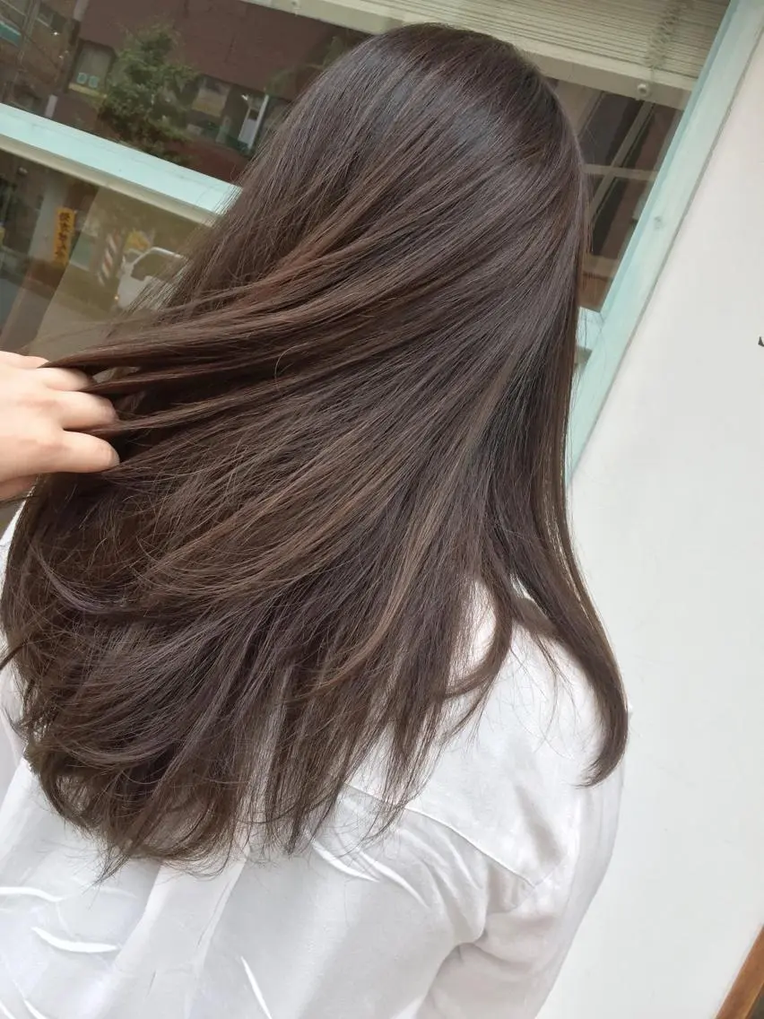 セミロング カラー アッシュ アッシュブラウン ブラウンカラー ハイライトカラー ハイライト ◇おの あすか◇のヘアスタイル