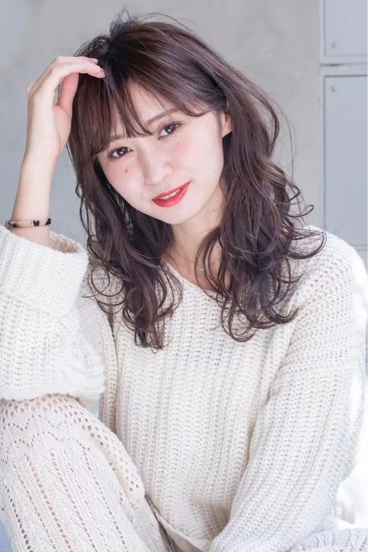 セミロング カラー ヘアアレンジ ベージュカラー 山崎 澪 レイヤーカット/大宮のヘアスタイル