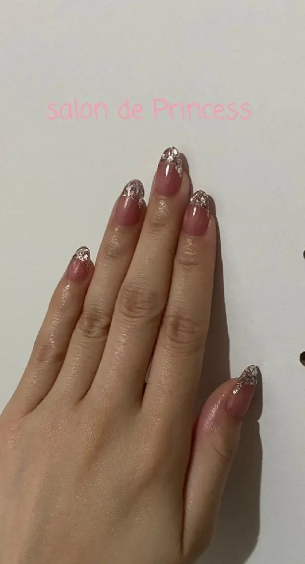 ネイル フレンチネイル ガラスフレンチ salon de  Princessのネイルデザイン