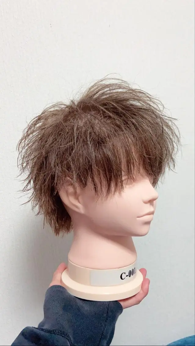 ショート カラー パーマ ヘアアレンジ メンズ メンズウルフカット ショートヘア ウルフカット メンズ特化 美容師かずまのヘアスタイル