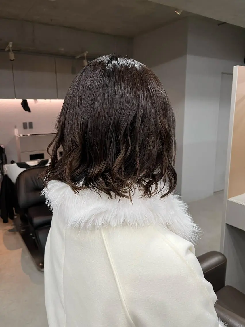 ショート パーマ カット パーマ トリートメント ロングパーマ木村 ボブパーマのヘアスタイル