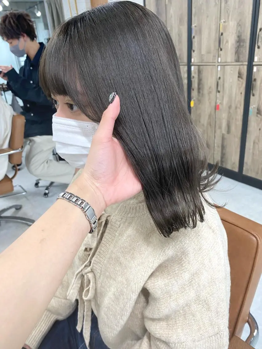 セミロング カラー ヘアアレンジ 🌷FUKA🌷 まろやかハイトーンのヘアスタイル