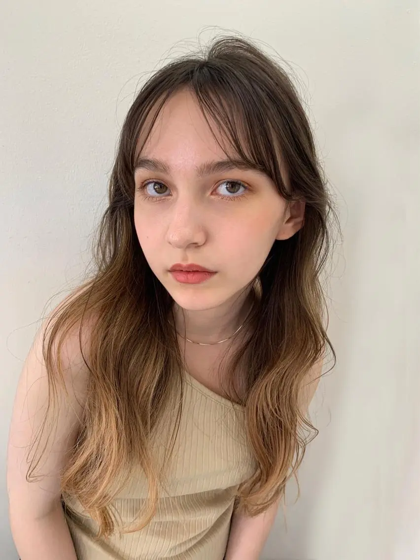 ロング カラー カット ヘアカラー まろやか透明感カラー ♡MANAのヘアスタイル