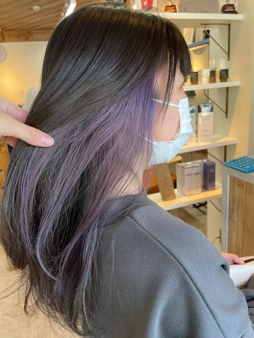 ミディアム カラー ラベンダーカラー カワシマ セイカのヘアスタイル