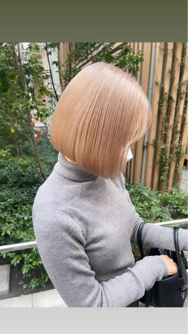 ショート カラー ベージュカラー ブリーチ ヘアカラー トリートメント 渋谷ケアブリーチ Suuのヘアスタイル