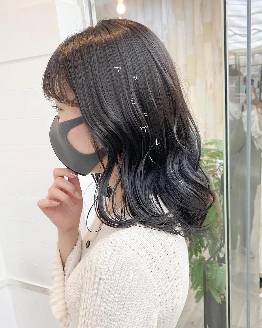 ミディアム アッシュ アッシュグレー アッシュグレージュ カット ヘアカラー トリートメント ☀️透明感color KURO☀️のヘアスタイル
