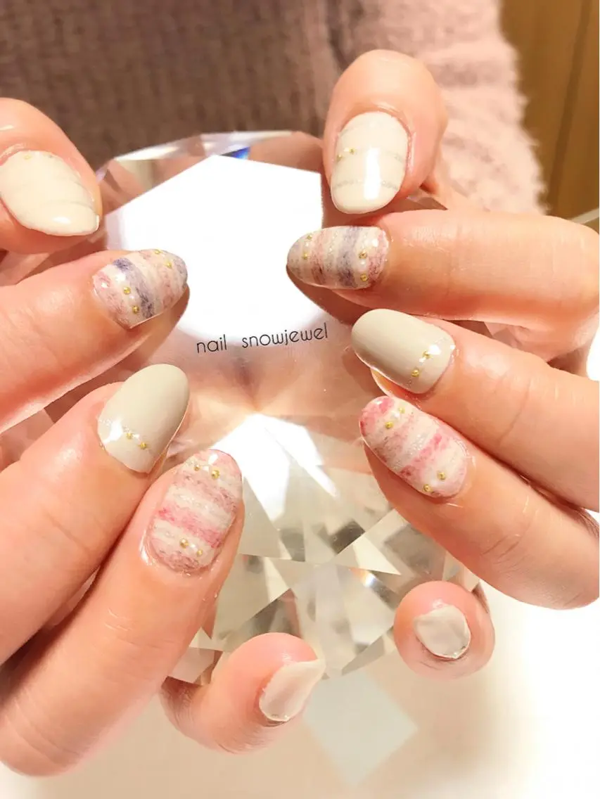 ネイル ボーダー nail snowjewelのネイルデザイン