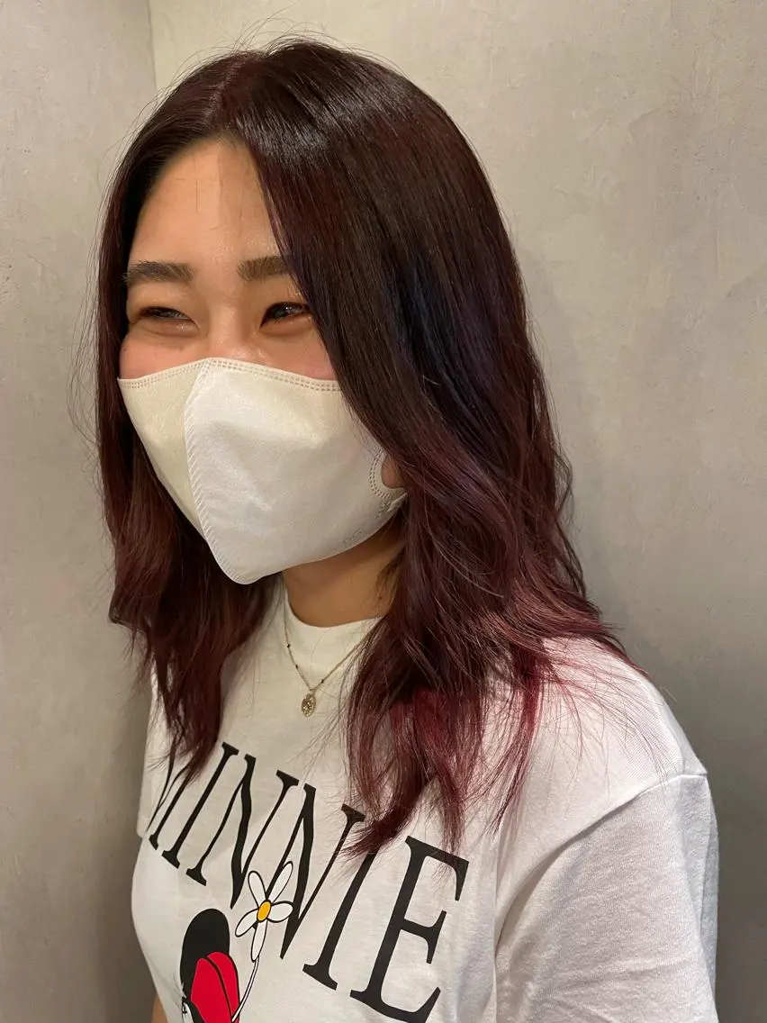 セミロング カラー ラベンダーカラー ピンクカラー ピンクラベンダー 顔まわりレイヤー 顔周りカット 🍮中山詩乃🍮顔 まわりデザイン◎のヘアスタイル
