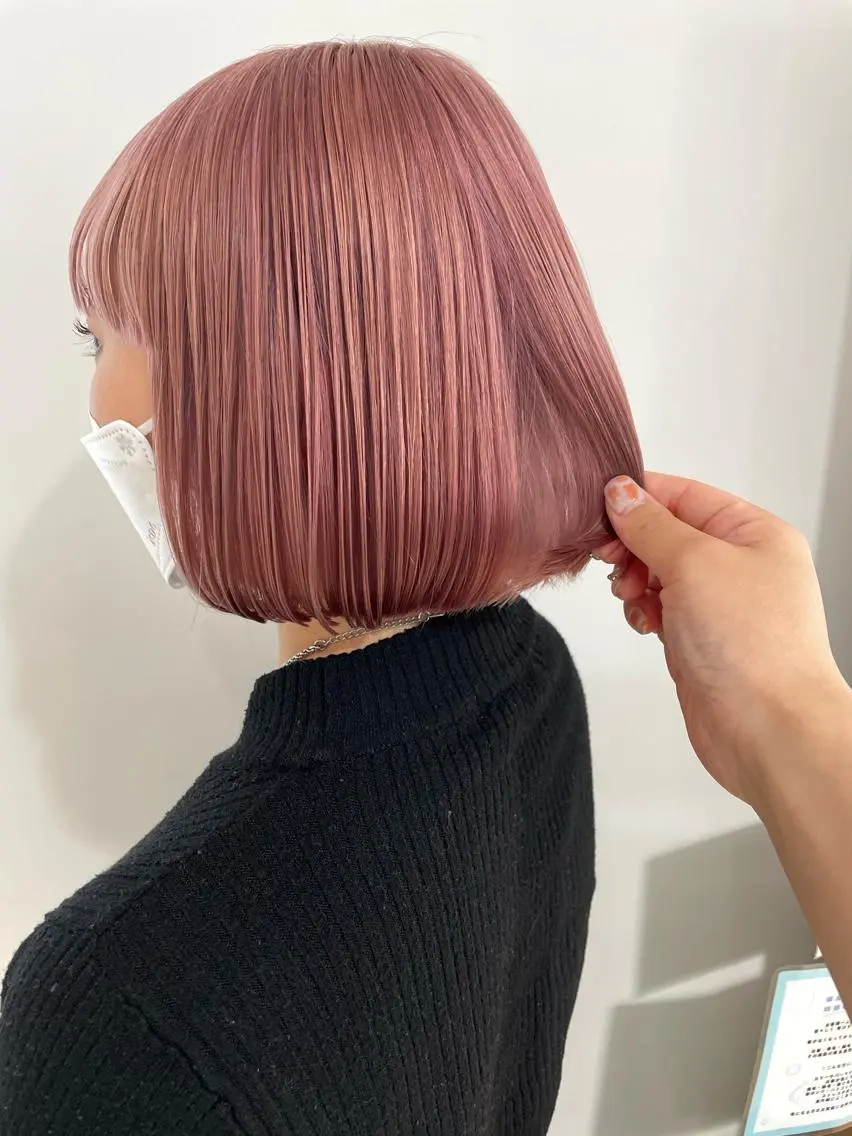 ミディアム カラー ベージュカラー ブリーチ ピンクカラー ピンクベージュ noa ☪︎のヘアスタイル