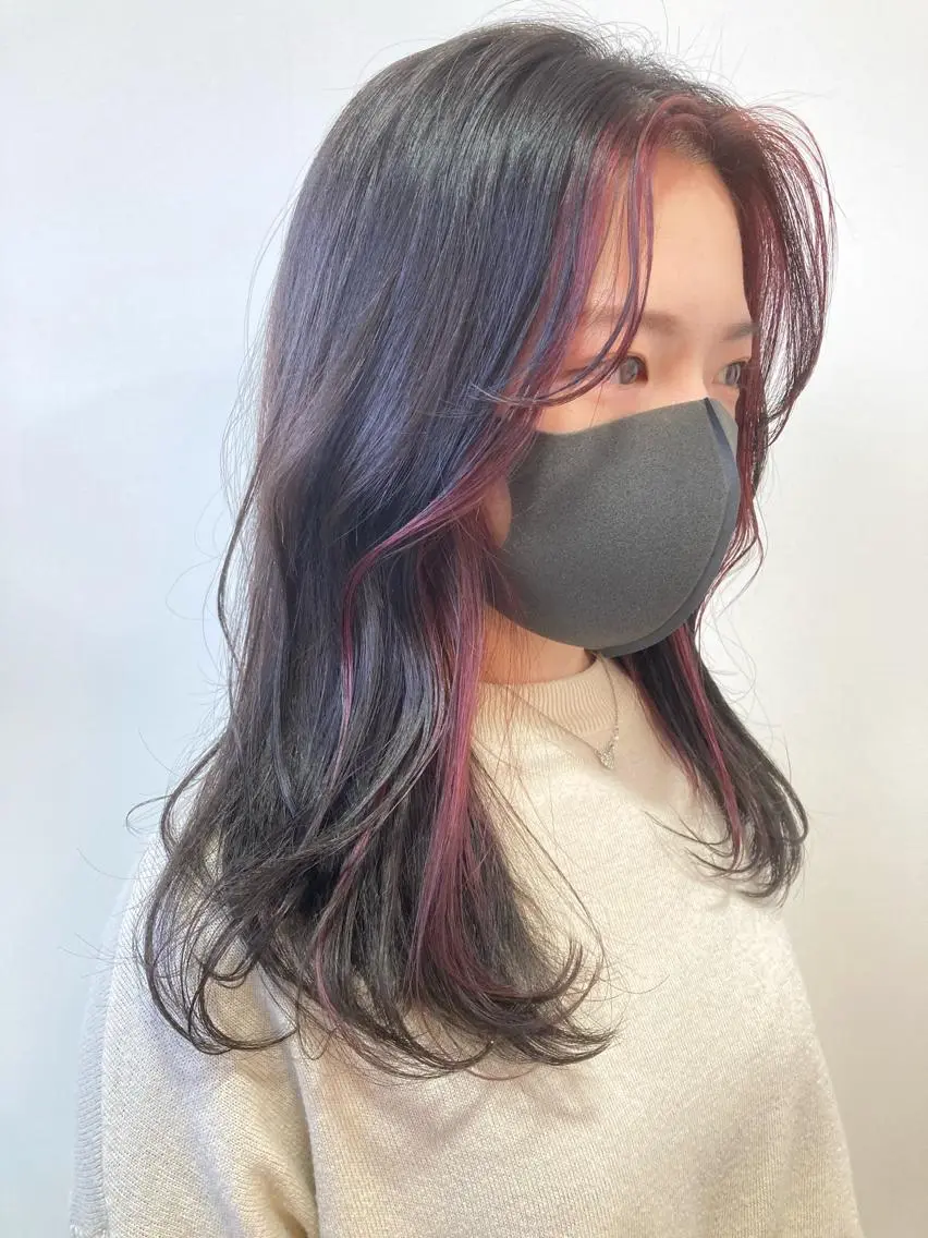 ミディアム ミストバング カット ヘアカラー カラーリスト菅野 竜矢🌈のヘアスタイル