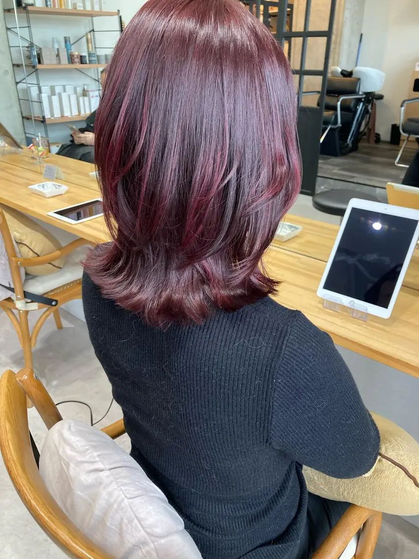 ショート ヘアカラー トリートメント ✨色持ちの良い艶 カラー✨蟹江真世のヘアスタイル