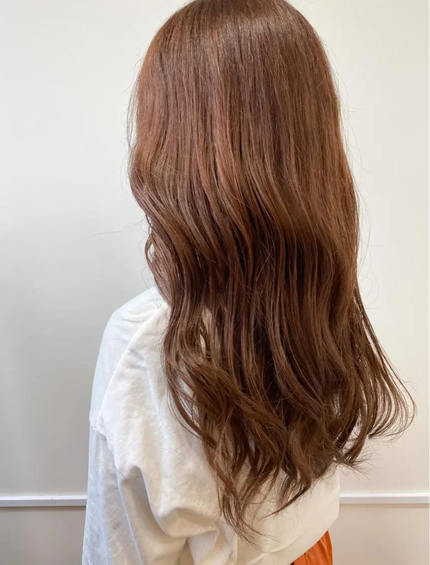ロング ピンクブラウン 韓国風ヘア 武内 凌　TELAHAIRのヘアスタイル