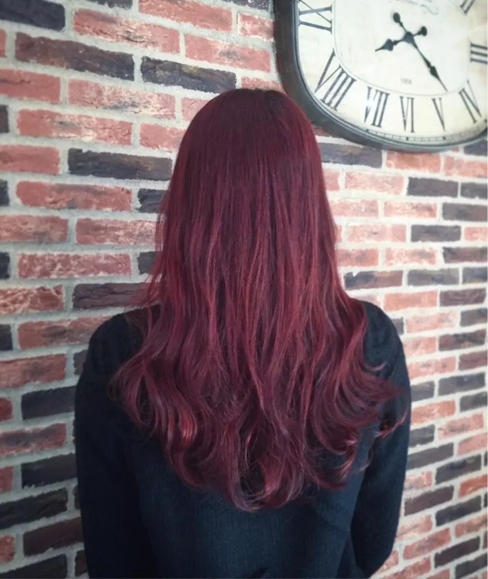 ミディアム セミロング ロング カラー ピンクカラー メンズ特化美容師 カラー専門ぺーターのヘアスタイル
