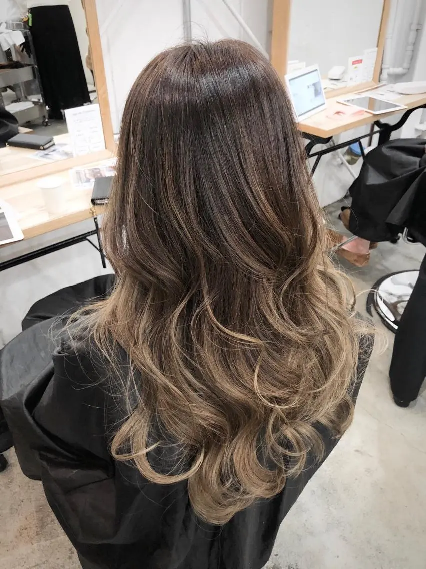 セミロング カラー パーマ ヘアアレンジ グラデーションカラー share by wealstarのヘアスタイル