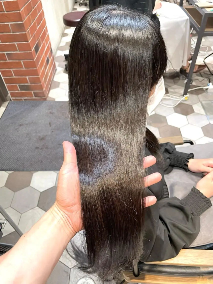 ロング カラー パーマ 髪質改善 縮毛矯正 ストレートパーマ カット ヘアカラー 縮毛矯正 トリートメント 縞田 健一のヘアスタイル