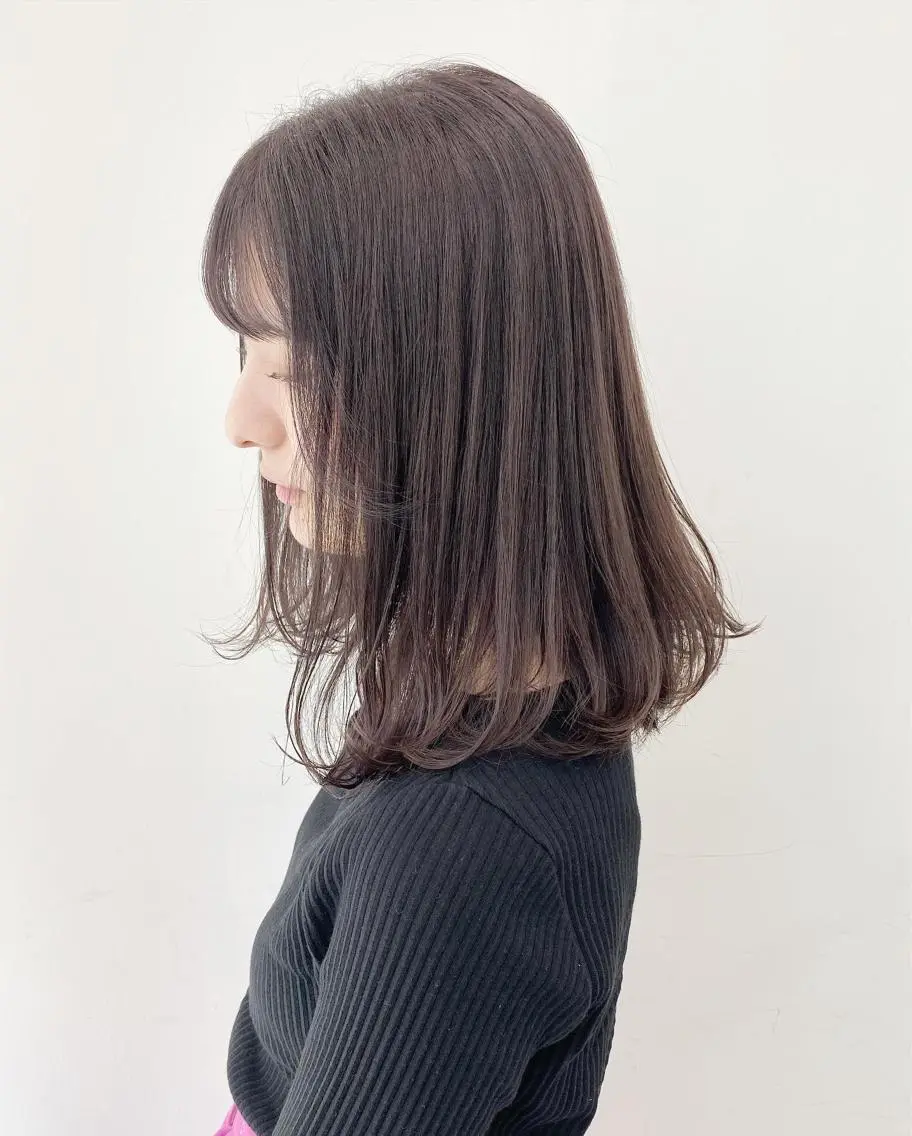 ミディアム カラー ブリーチ 透明感カラー グレージュ ラベンダーカラー ラベンダーグレージュ 【ブリーチカラー】 🌈ALIVE若山葵のヘアスタイル