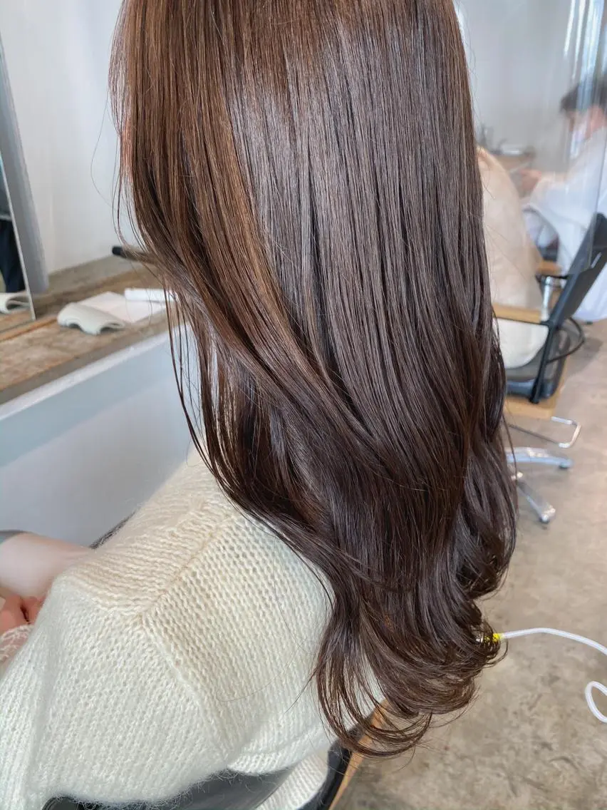 セミロング カラー ヘアカラー トリートメント 🌼透明感艶カラー オリーブ🌼河村咲のヘアスタイル
