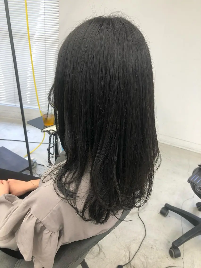 ミディアム レイヤーカット カット ヘアカラー 🌼渋谷韓国レイヤー 桑尾幸奈🌼のヘアスタイル