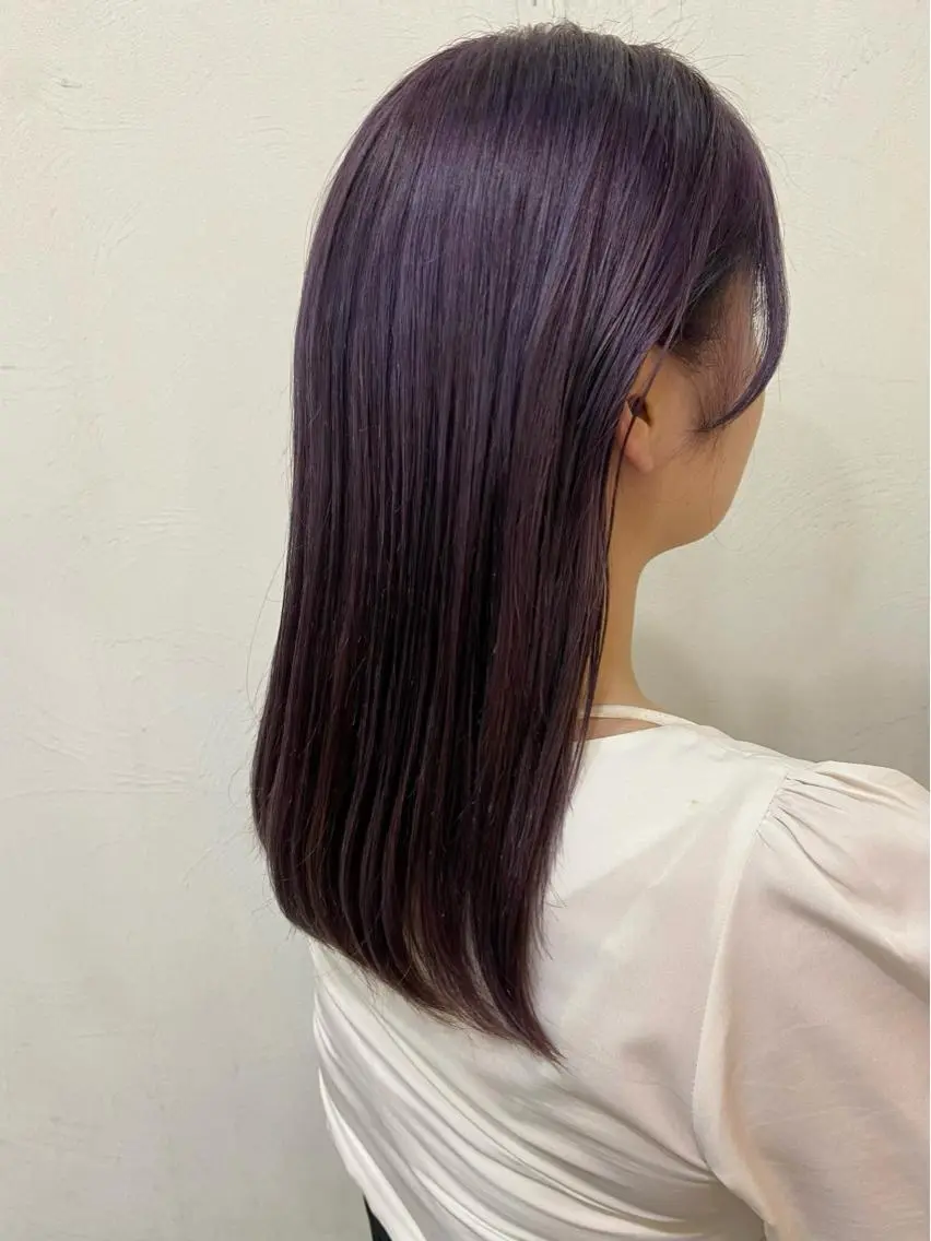 セミロング パープルカラー 【今だけブリーチ 限定価格💕】すみのヘアスタイル