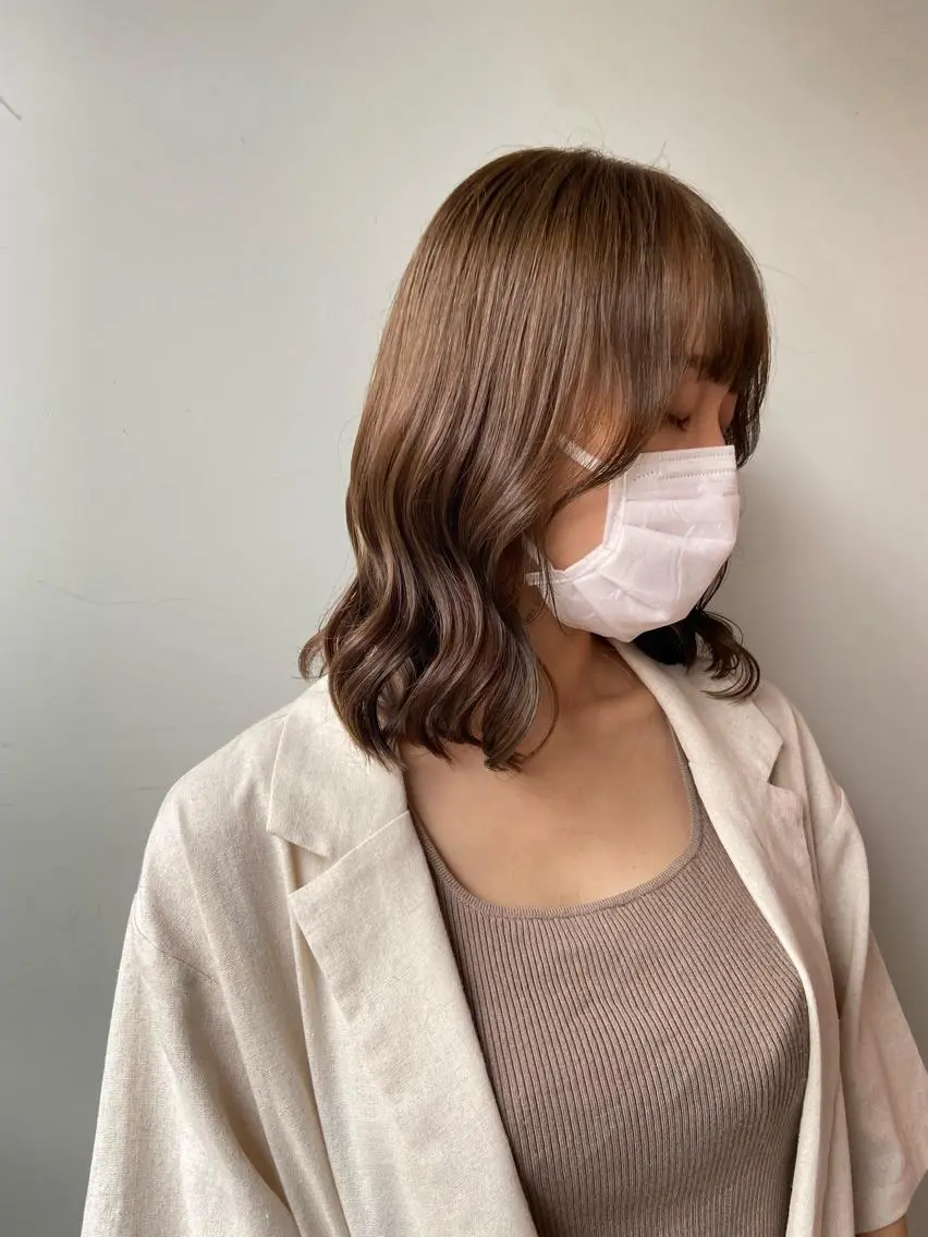 セミロング カラー ヘアアレンジ ヘアカラー トリートメント ヘッドスパ ヘアセット 💖艶と似合わせ💖 カラーカット💖のヘアスタイル