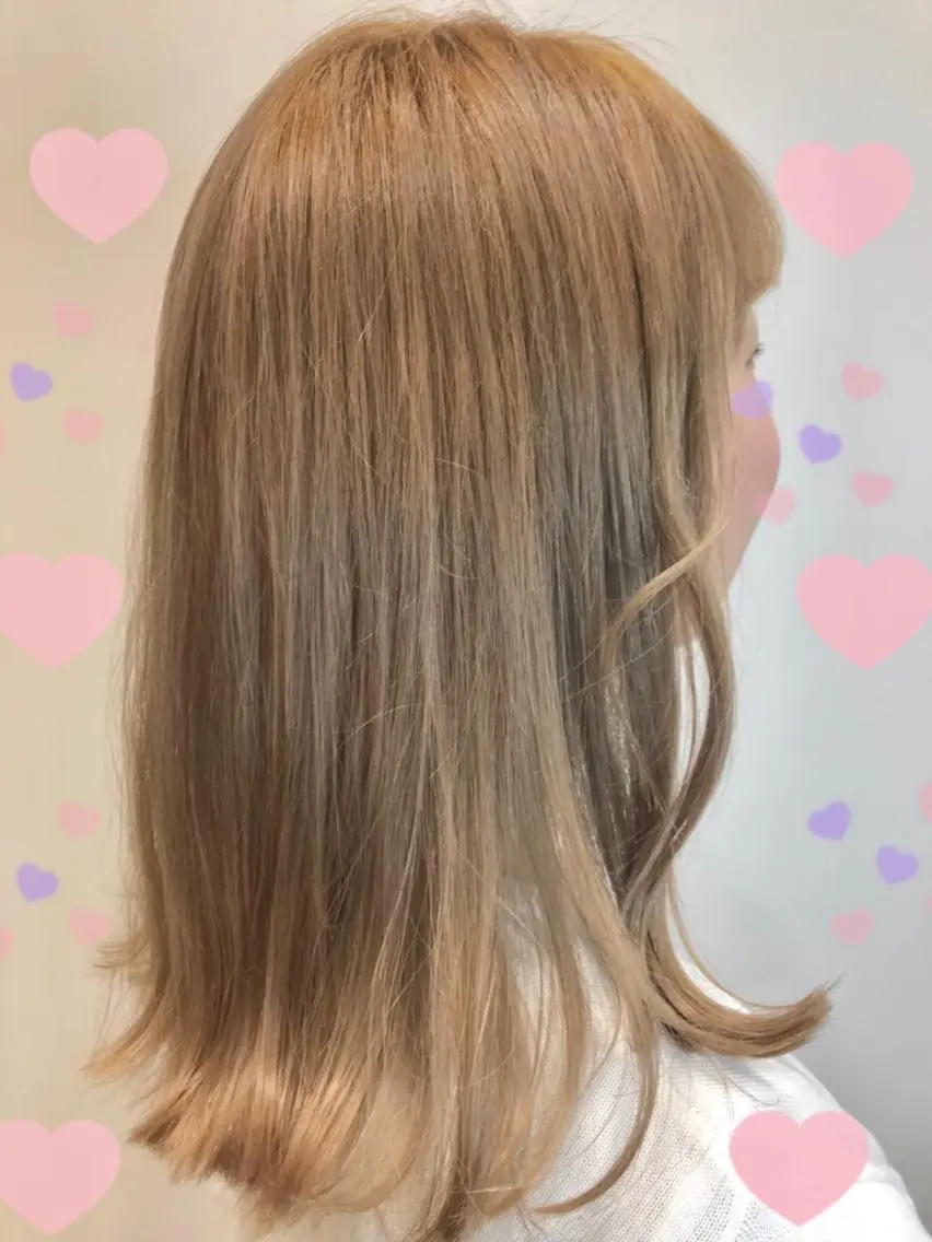 ミディアム カラー ブリーチ 新宿駅近♡個室 ♡関口三都季🌜のヘアスタイル
