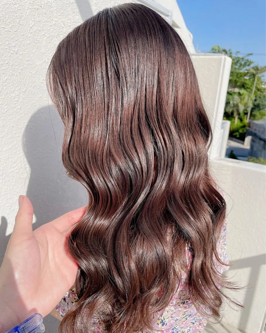 ミディアム 透明感カラー🇰🇷 レイヤー✨桑原　研太のヘアスタイル