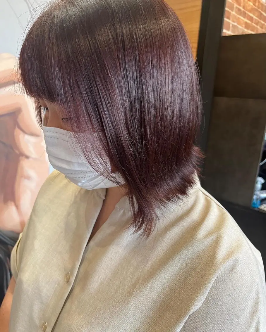 ミディアム カラー パーマ ヘアアレンジ メンズ キッズ ネイル マツエク・マツパ アイブロウ ミディアムパーマ メンズパーマ ブラウンカラー ケアカラー 透明感カラー 久木原 ゆりのヘアスタイル