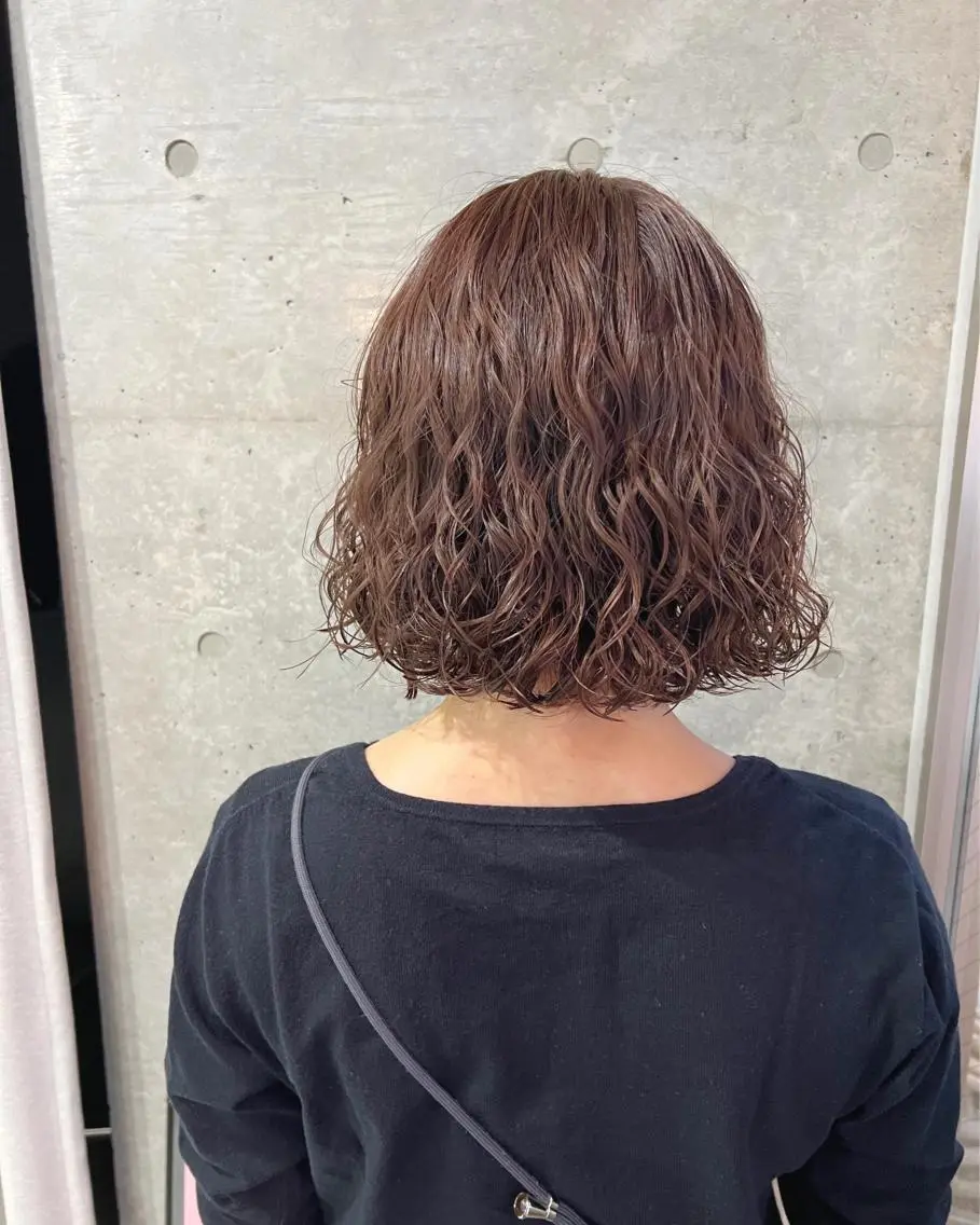 パーマ カット パーマ トリートメント ボブパーマコテ巻き風 パーマNo1深江秀平のヘアスタイル